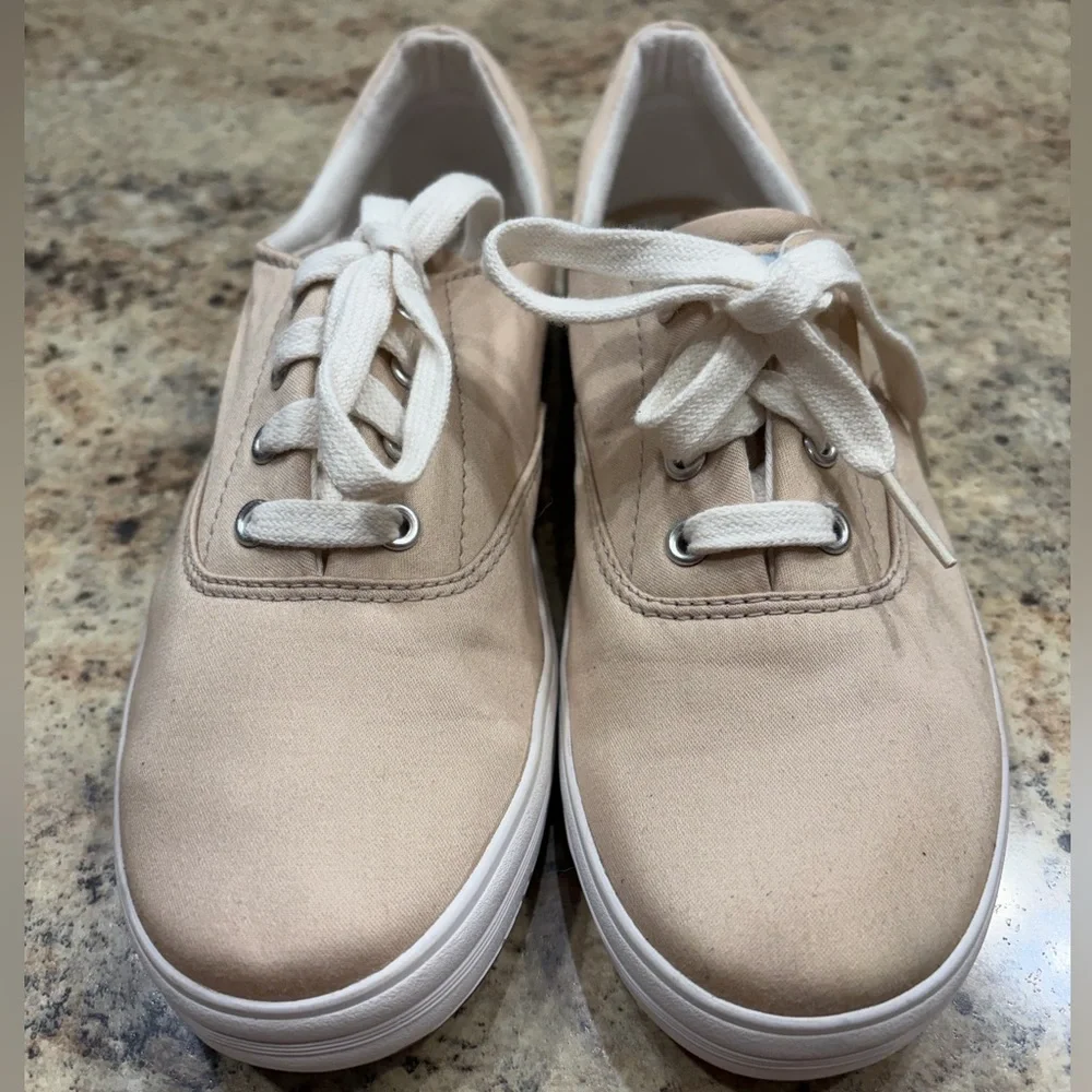 Keds Andie Microstretch Stone Twill Polka Dot Lined Sneakers Size 6.5